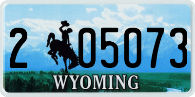 WY license plate 205073