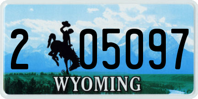 WY license plate 205097