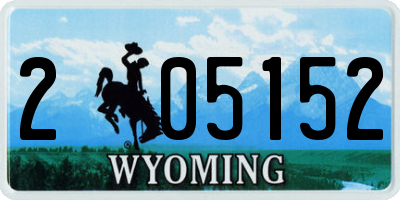 WY license plate 205152