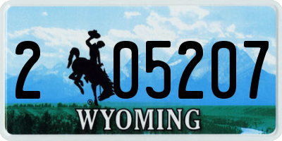 WY license plate 205207