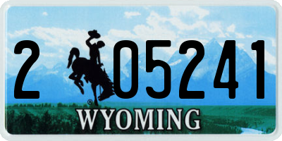 WY license plate 205241