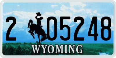 WY license plate 205248