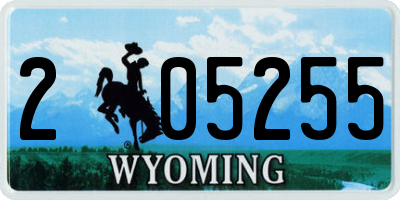 WY license plate 205255