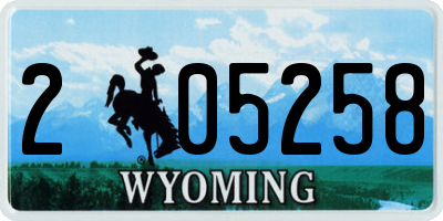 WY license plate 205258
