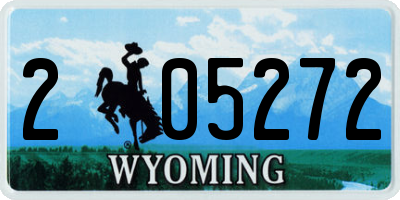 WY license plate 205272