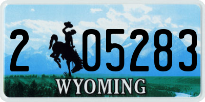 WY license plate 205283