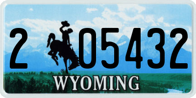 WY license plate 205432