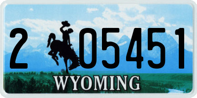 WY license plate 205451