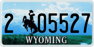 WY license plate 205527
