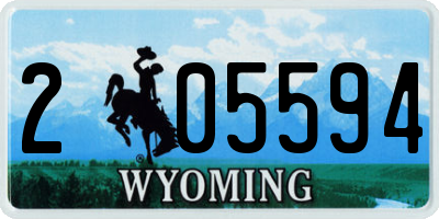 WY license plate 205594