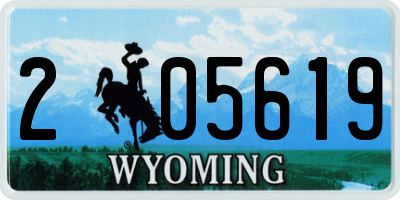 WY license plate 205619