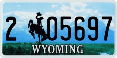 WY license plate 205697
