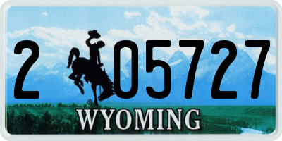 WY license plate 205727