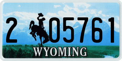 WY license plate 205761