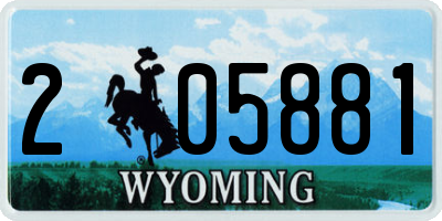 WY license plate 205881