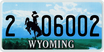 WY license plate 206002