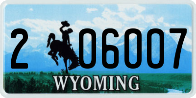 WY license plate 206007