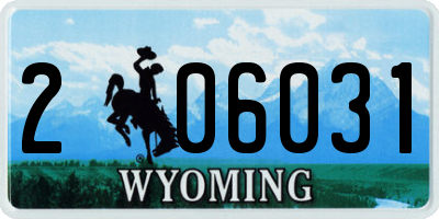 WY license plate 206031
