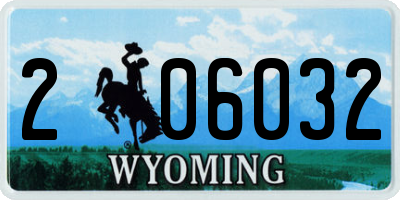 WY license plate 206032