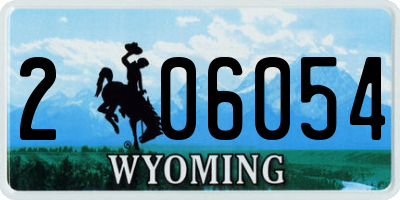 WY license plate 206054