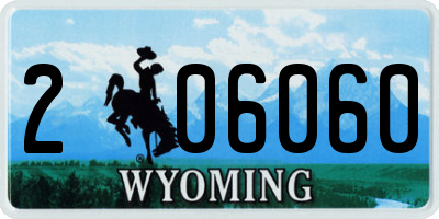 WY license plate 206060