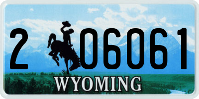 WY license plate 206061