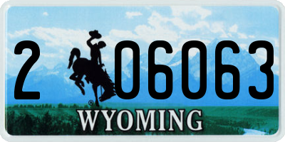 WY license plate 206063