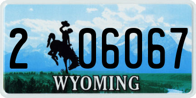 WY license plate 206067