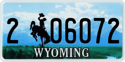 WY license plate 206072