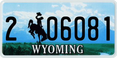 WY license plate 206081