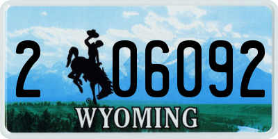 WY license plate 206092