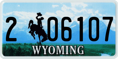 WY license plate 206107