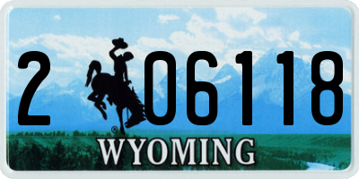 WY license plate 206118