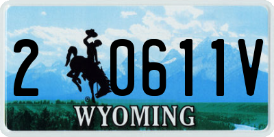 WY license plate 20611V