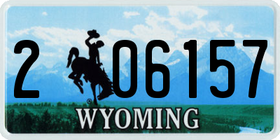 WY license plate 206157