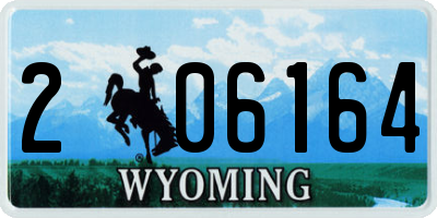 WY license plate 206164