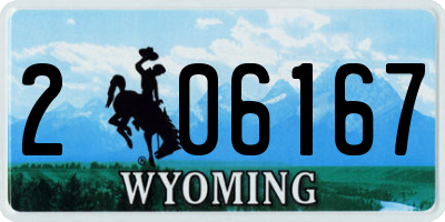 WY license plate 206167