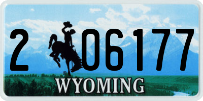 WY license plate 206177