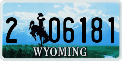 WY license plate 206181