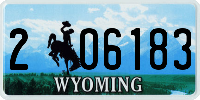 WY license plate 206183