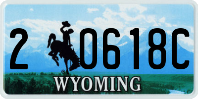 WY license plate 20618C
