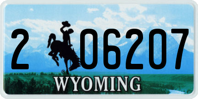 WY license plate 206207