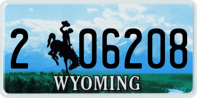 WY license plate 206208