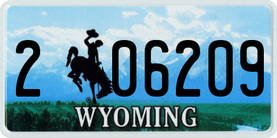 WY license plate 206209