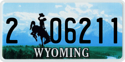WY license plate 206211