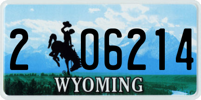 WY license plate 206214