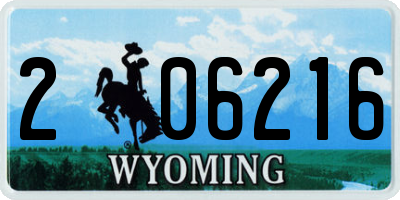 WY license plate 206216