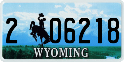 WY license plate 206218