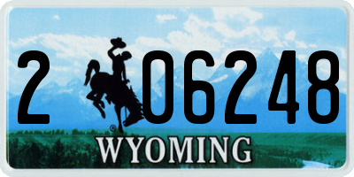 WY license plate 206248
