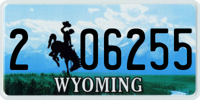 WY license plate 206255